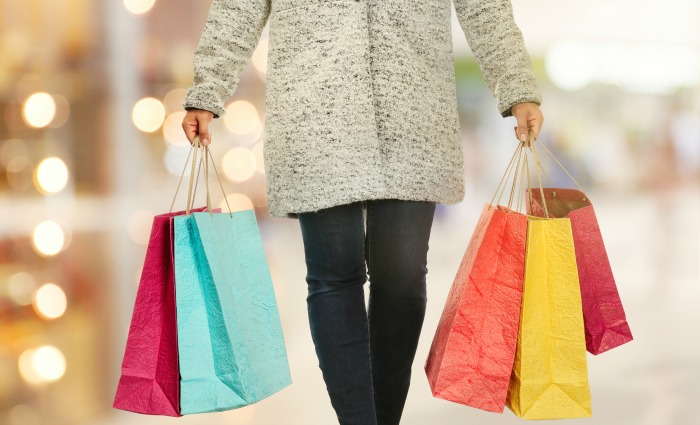 woman with shopping bags